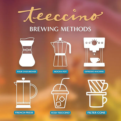 Teeccino Dandelion Caramel Nut Herbal Coffee - Caffeine-Free Coffee Alternative with Prebiotics, Gluten Free, Acid Free - Medium Roast, 10 oz (Pack of 3)