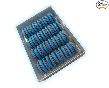 Macaron - Blueberry French Macaron Cookies Gift Box - 24 Count
