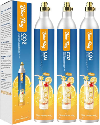 Blue Flag 60L Co2 Carbonator Compatible with Sodastream Appliances (Excluding Art, Terra Seltzer Maker), 14.5oz, Set of 3