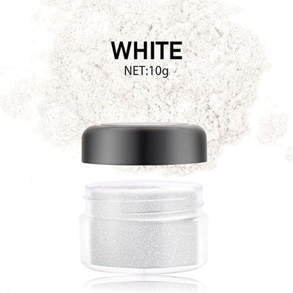 Edible Glitter - 10g Luster Dust Edible Food Grade Coloring Glitter for Cake Decorating, Baking, Drinks - Shimmer Dust Powder, Metallic Color Dusting Powder for Icing, Fondant, Candy, Cookie (White)