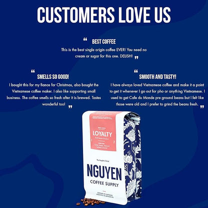 Nguyen Coffee Supply - Loyalty Signature Robusta & Arabica Blend: Medium Roast Premium Whole Coffee Beans, Vietnamese Single Origin, Direct Trade, Roasted in Brooklyn [12 oz Bag]