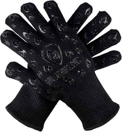 Grill Armor Oven Gloves 932°F Extreme Heat & Cut Resistant Oven Mitts with Fingers for BBQ, Cooking, Grilling, Baking – Accessory for Smoker, Cast Iron, Fire Pit, Camping, Fireplace and More