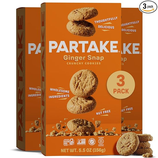 Gluten Free Partake Crunchy Ginger Snap 3pk