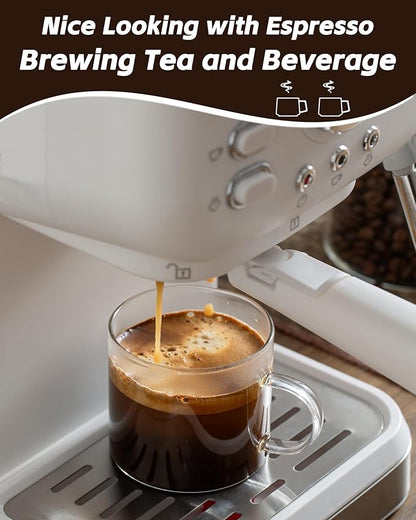Espresso Cups Set of 4, 5 oz Small Shot Glasses with Handle, Clear Demitasse Mugs for Double Espresso or Tea, Coffee Machine Accessories