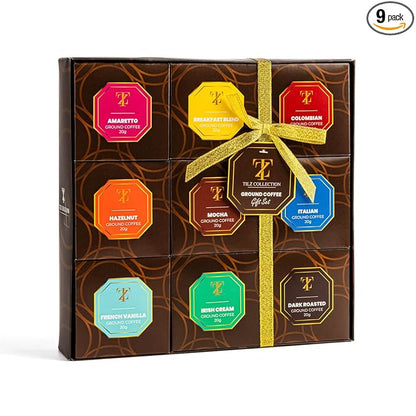 Coffee Gifts - Gourmet Coffee Gift Set |9 Ground Coffee Assortment Gift Set |Coffee Sampler Gift Set, Tasting Kit |Gifts For Coffee Lovers |Ground Coffee Gift Basket |Gifts For Men And Women