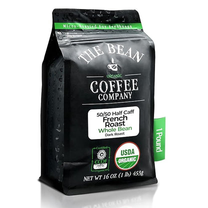 The Bean Organic Coffee Company Water Processed DECAF IL Chicco (Traditional Italian Roast), Dark Roast, Whole Bean Coffee, 16-Ounce Bag