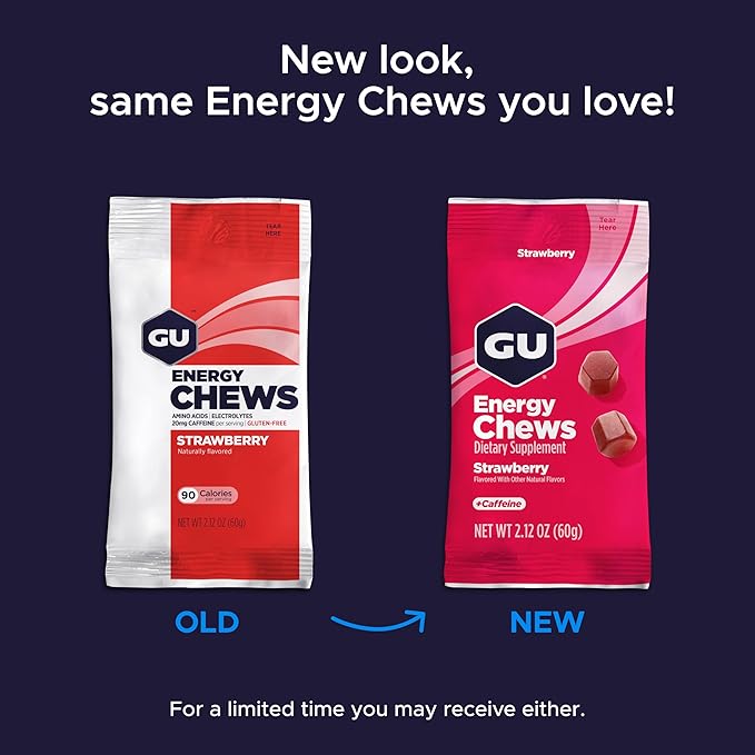 GU Energy Chews, Variety Pack Energy Gummies with Electrolytes, Dairy-Free, On-The-Go Energy for Any Workout, 12 Bags (24 Servings Total)