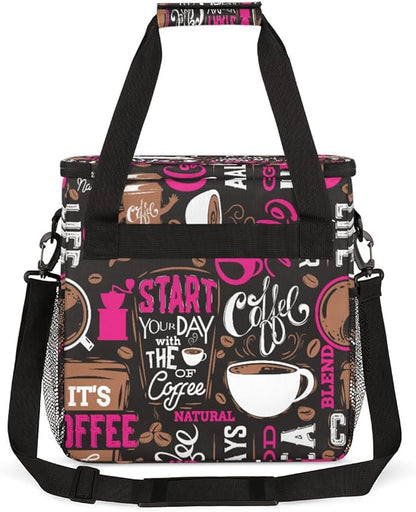cfpolar Coffee Maker Storage Bag, Waterproof Travel Carrying Storage Tote Bag Organizer Case, Compatible with K-Mini or K-Mini Plus, And Suitable for Other Accessories， With Pockets for K-Cup Pods