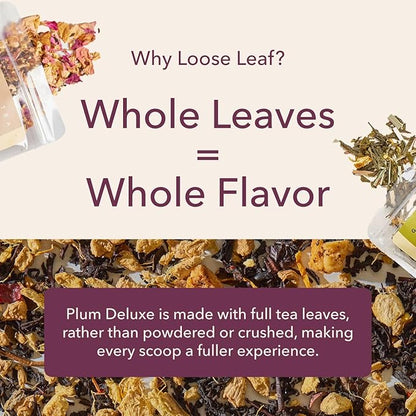 Night Cap Herbal Tea – Sleepytime Loose Leaf Tea for Relaxation & Sleep – With Chamomile, Valerian, Peppermint & Lemon Balm – Makes 60–80 Cups – Caffeine Free – Handcrafted in USA – Plum Deluxe