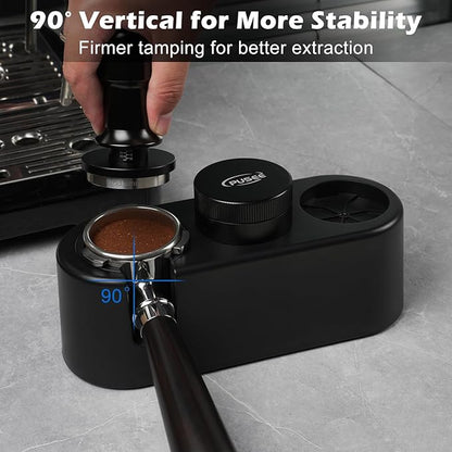 PUSEE Espresso Tamping Station, Espresso Organizer Station Fit for 51/54/58mm Espresso Accessories, Plastic Espresso Station Coffee Tamper Station, Multifunctional Coffee Tools Organzier (3 in 1)
