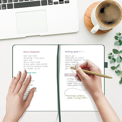 &And Per Se Blank Journal Notebook, 160 Pages, 5.7 x 8 inches College Ruled Thick Paper Notebook Journals for Writing, Hardcover Notebook(1 Pack, green)