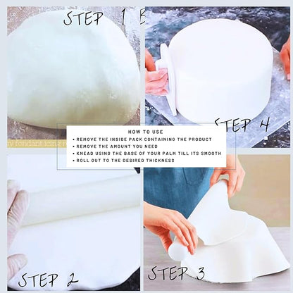 Confect White Fondant for Cake Decorating | Chef’s Choice Fondant Icing for Christmas Cakes, Cupcakes, Cookies & Baking – Smooth, Easy to Roll & Mold – Vanilla Flavor | Vegan, Gluten-Free, Nut-Free, Palm Oil-Free – 8.8 Oz