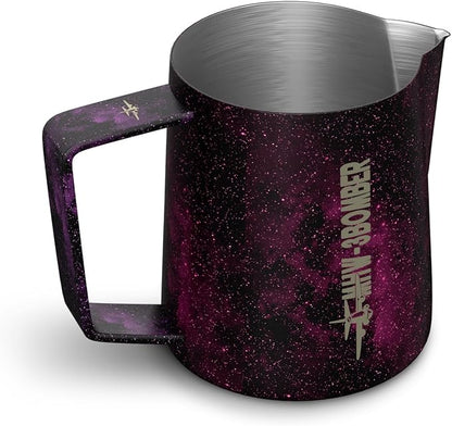 MHW-3BOMBER Espresso Steaming Pitcher Milk Frothing Pitcher Stainless Steel Milk Coffee Cappuccino Latte Art Barista Cup (5.0 Purple, 16.9 Ounces) P5007S