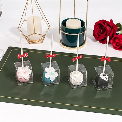 RomanticBaking 50 Pack 1 3/4" x1 3/4"x2"Clear Cake Pop Boxes Packaging with Holes Chocolate Truffle Boxes Treat Boxes Small Gift Boxes Party Favor wedding Birthday boxes