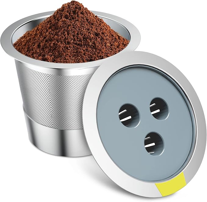 Stainless Steel Reusable K Cups Compatible with Ninja Coffee Maker, K Cup Reusable Coffee Pods,Permanent Reusable Coffee Filters for Ninja CFP201 CFP 300 CFP305 CFP301 CFP307 CFP400 (1Pack)