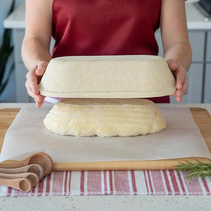 Bulka Oval 750g Groove Banneton Bread Proofing Basket Pressed Wood Pulp, Sourdough Proofing Basket - Non-Stick Batard Brotform Sourdough Bread Baking Supplies, Made in Germany.