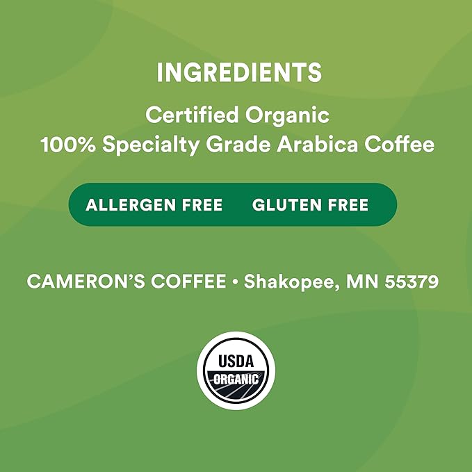 Cameron's Coffee Roasted Whole Bean Coffee, Organic Mountain Gold, 4 Pound