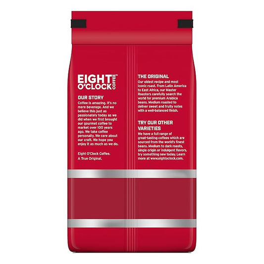 Eight O'Clock Coffee The Original Whole Bean Coffee, Medium Roast, 21 Ounce (Pack of 1) - Sweet, Fruity, Well Balanced