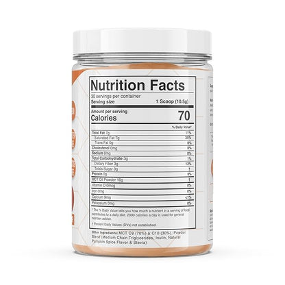 Dr. Colbert, MD MCT Oil Powder | Pumpkin Spice Flavor | by Divine Health | Recommended in The Keto Zone Diet | Alternative Coffee Creamer | 70% C8 30% C10 | 0 Net Carbs | 300 Grams