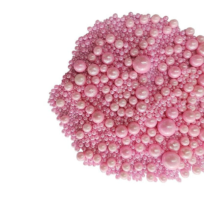 Edible Pink Sugar Pearls Candy Sprinkles 120G/ 4.23Ounce Baking Cake Sprinkles Cupcake and Cake Topper Cookie Decorations Wedding Party Valentines Halloween Christmas Supplies
