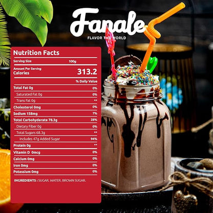 Fanale Premium Flavoring Concentrated Syrup for Bubble Tea 9.5 lb | Hand Crafted Brown Sugar Syrup | for Boba Tea, Smoothies, Slushes, Desserts | 9.5lb | SRP370
