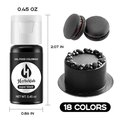 Gel Food Coloring 18 Colors x 0.45 oz Concentrated Gel Based Food Dye Vibrant Icing Colors for Baking Cake Decorating Cookies