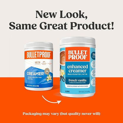 Bulletproof French Vanilla Creamer, 29.6 Ounces, Keto Coffee Creamer with MCT Oil and Grass-Fed Butter, Value Offering, Packaging May Vary