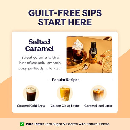 Coffee Concentrate - Limited Release Flavors - Cold Brew Coffee, Perfect for Hot or Iced Instant Coffees, Hot Drinks, Cold Brew Concentrate, 35 Servings - Salted Caramel