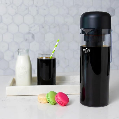 VINCI Express2 Electric Cold Brew Coffee Maker: 37 oz., Fast, Customizable, Low-Acid Brews with Patented Circle Flow Technology Digital Controls, 3 Brew Settings, Self-Cleaning Function