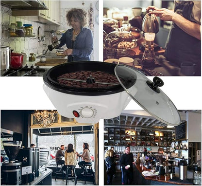 JIAWANSHUN Electric Coffee Roaster Machine 500g Coffee Bean Roaster 0-240℃ Non-Stick Home Peanut Beans Roaster 1200W 110V