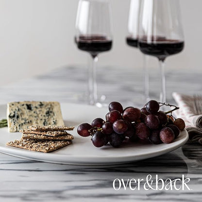 over&back Coupe Stoneware Serving Platter - Elegant 1-Piece Oval Serving Platter to Complete Your Kitchen Set - 16.4" x 11.5" - Semi-Matte White