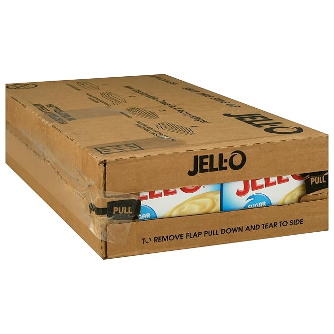Jell-O Vanilla Sugar Free & Fat Free Instant Pudding & Pie Filling Mix, 24 ct Pack - 1.5 oz Boxes, As Seen on TikTok