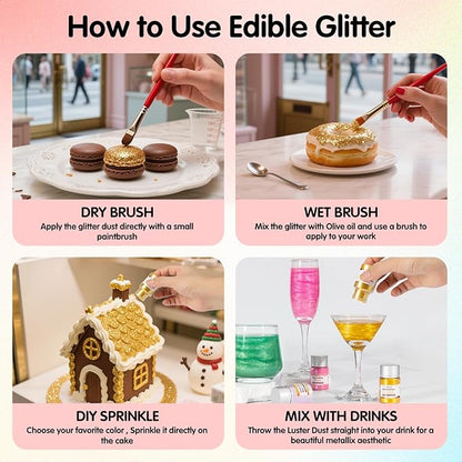 Edible Red Glitter for Drinks, Food Grade 10g Red Sprinkles Cake Decorating Supplies, Edible Luster Dust for Cocktail Beverages, Food Coloring Shimmer Powder for Baking,Cake Cupcakes Cookies Drinks Eggs Candy Strawberries Decorations,Halloween Christma...