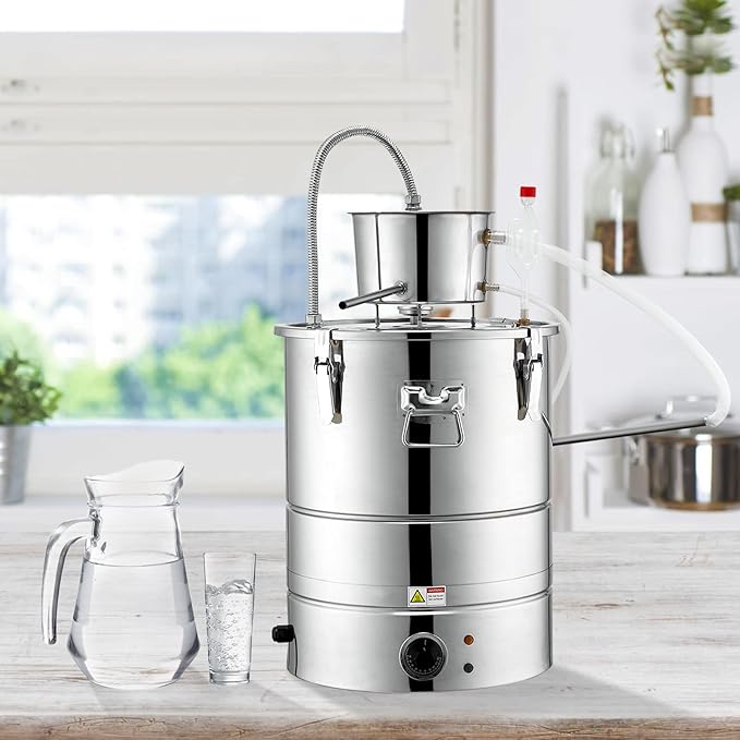 VEVOR Electric Alcohol Still 8Gal/30L, Alcohol Distiller, Distillery Kit for Alcohol include Pump & One-way Exhaust Valve & Thermometer