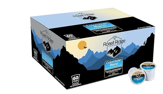 Roast Ridge Single Serve Coffee Pods for Keurig K-Cup Brewers, Colombian Blend, Medium Roast, 60 Count