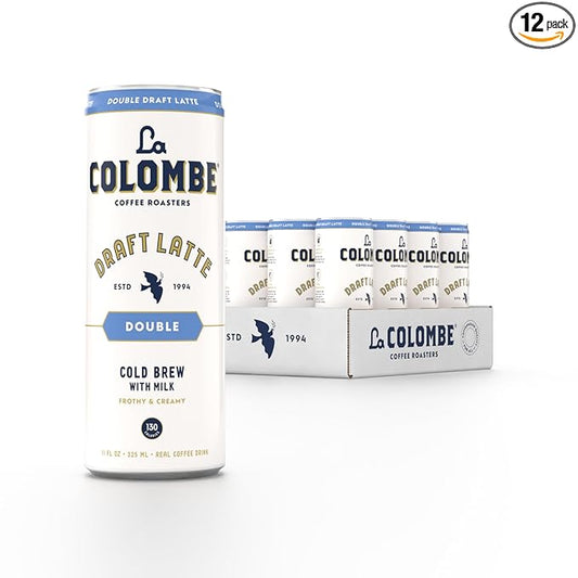 La Colombe Coffee, Double Draft Latte, 11 fl oz Cans (Pack of 12), Coffeehouse Quality Cold Brew, Specialty Grade Coffee Beans, Ready-to-Drink On-the-Go