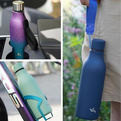 Insulated Water Bottle with Strap,18 oz Double Wall Stainless Steel Vacuum Bottles Metal Water Flask,Wonderland
