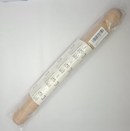 Tuuli Kitchen – French Wooden Rolling Pin, Baking Roller for Rolling Out Pizza, Pasta, Puff and Other Doughs, 40 x 4 cm
