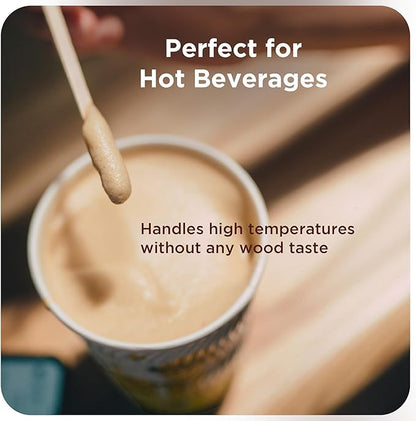 Makerstep Birch Wood Coffee Stirrers, 7 Inch Coffee Stir Sticks (1000 Pack) Eco-friendly, Sturdy Wooden Sticks. Splinter Free, Round End. Great For Your Coffee Nook