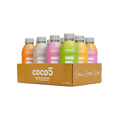 COCO5 Clean Sports Hydration Multipack | 100% Natural | 50% Less Sugar | Nothing Artificial | Non-GMO | Gluten Free | Developed by Pro Trainers for Pro Athletes | 16.9 OZ (Pack - 12)