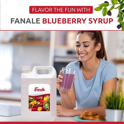 Fanale Premium Flavoring Concentrated Syrup for Bubble Tea 11 lb | Blueberry Flavor Syrup | for Boba Tea, Smoothies, Slushes, Desserts | 11lb | Pack of 4 | SRP170-CS