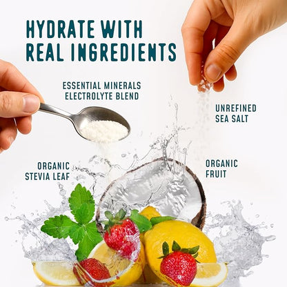 FlavCity Electrolytes Powder Packets - 28 Hydration Packets, Variety Pack - No Added Sugar - Hydration Powder with Real Fruit & Unrefined Sea Salt - Keto & Gluten-Free (28 Stick Packs)