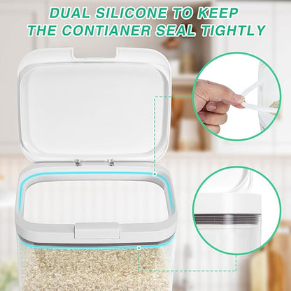 Versatile Storage Container Bin with Pop-up Lid & Scoop, Rice Flour Container Dog Cat Food Storage Container, Laundry Room Organization Household Essentials Kitchen Pantry Organizers