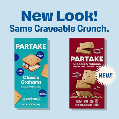 Gluten Free Partake Mini Classic Graham Crackers & Vanilla Wafer Cookies Variety Pack - Vegan - Free From the Top 9 Allergens Including Dairy, Wheat, Soy, Eggs, & Peanuts - Non GMO - Safe School & Office Snack (21 Packs, 0.67 oz)