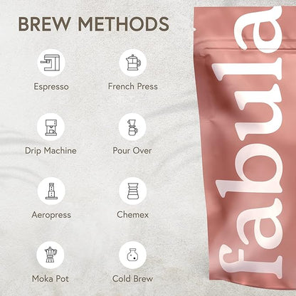 Fabula Coffee Light Roast Whole Beans - Organic - Low Acid - Single Origin - Non-GMO - Mold Free - 12 Ounces
