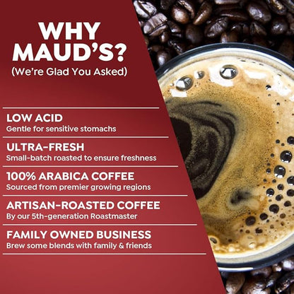 Maud's Flavored Coffee Pods Variety Pack, 40 ct, 9 Assorted Flavors, Medium Roast Flavored Coffee in Recyclable Single Serve Pods – 100% Arabica Beans, Compatible with Keurig K Cups Maker