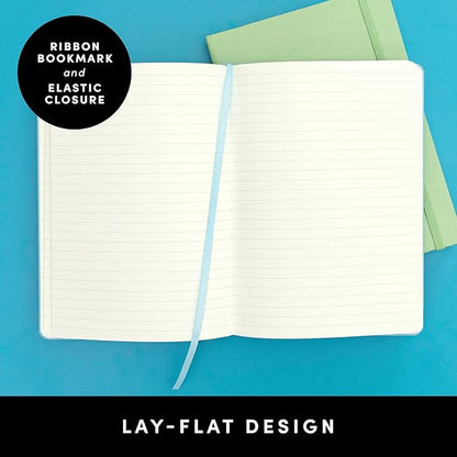 PAPERAGE Lined Journal Notebook, (Light Grey), 160 Pages, Medium 5.6 in x 8 in - 100 GSM Thick Paper – Hardcover Journaling Notebook for Work, School & Note Taking