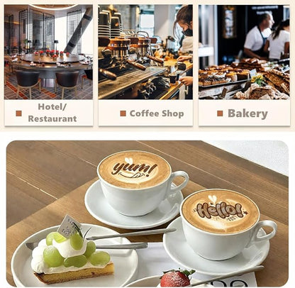 Handheld Food PrintPen for Barista Portable Mini Coffee PrintPen Latte Art Macaron Cookie DIY Design, Bluetooth 4.2-1PCS Red Color