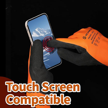 Schwer FreezeGuard Waterproof Work Gloves PM3302, ANSI A2 Cut Resistant Freezer Gloves for Outdoor Cold Weather Keep Hands Warm Below Zero, Waterproof Gloves for Shoveling Snow, Ice Fishing, L