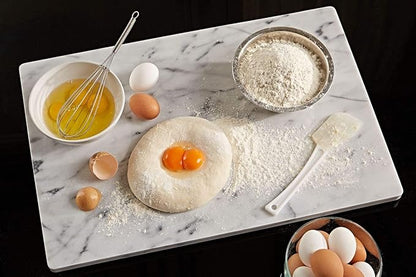 JEmarble Pastry Board 8x12 inch with Non-Slip Rubber Feets for Stability Perfect for Keep the Dough Cool and Chocolate Tempering(Premium Quality) White